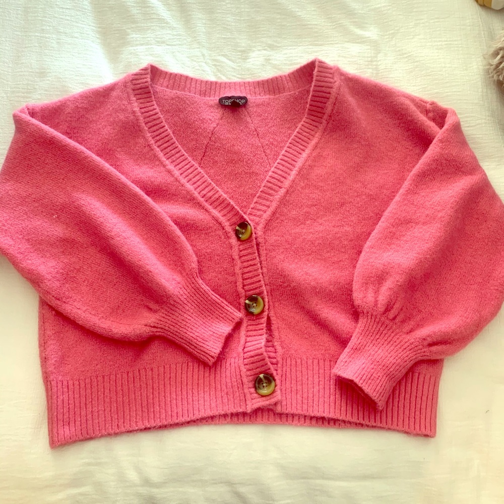 Top shop pink cardigan